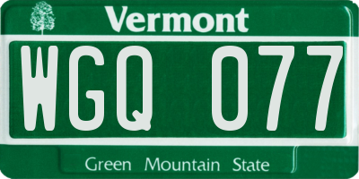 VT license plate WGQ077