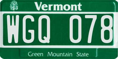 VT license plate WGQ078