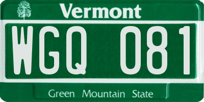 VT license plate WGQ081