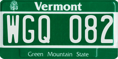 VT license plate WGQ082