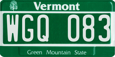 VT license plate WGQ083