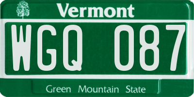 VT license plate WGQ087