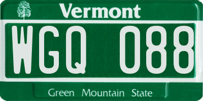 VT license plate WGQ088