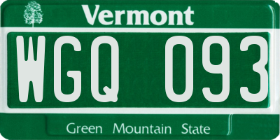 VT license plate WGQ093