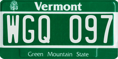 VT license plate WGQ097