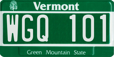 VT license plate WGQ101
