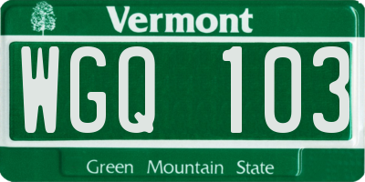 VT license plate WGQ103