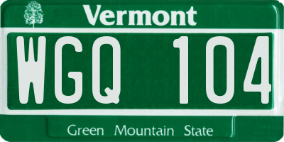 VT license plate WGQ104