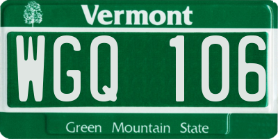 VT license plate WGQ106