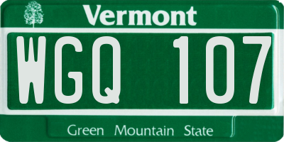 VT license plate WGQ107