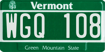 VT license plate WGQ108
