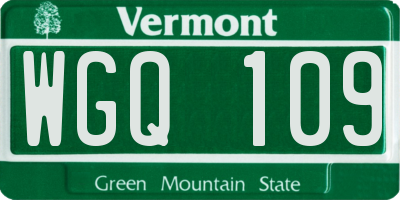 VT license plate WGQ109