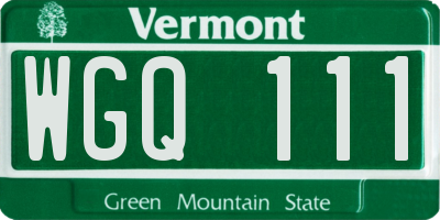 VT license plate WGQ111