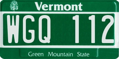 VT license plate WGQ112