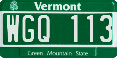 VT license plate WGQ113