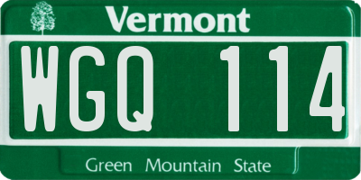 VT license plate WGQ114