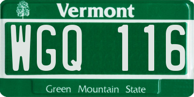 VT license plate WGQ116