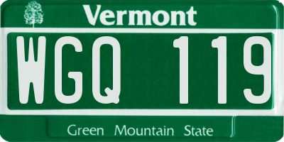 VT license plate WGQ119