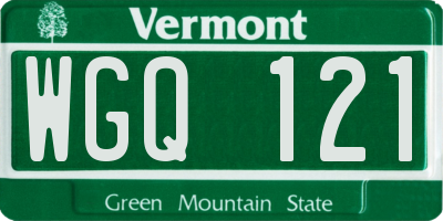 VT license plate WGQ121