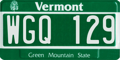 VT license plate WGQ129