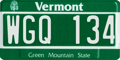 VT license plate WGQ134