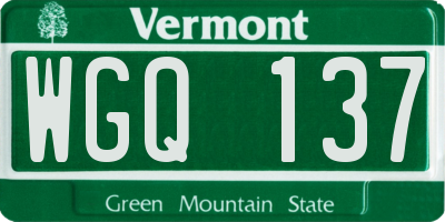 VT license plate WGQ137
