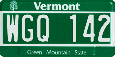 VT license plate WGQ142