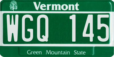 VT license plate WGQ145