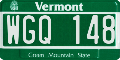 VT license plate WGQ148