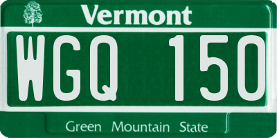 VT license plate WGQ150