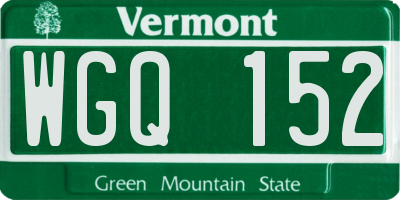 VT license plate WGQ152