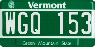VT license plate WGQ153