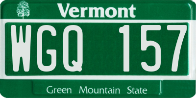 VT license plate WGQ157