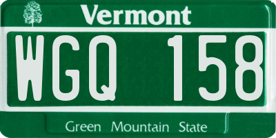 VT license plate WGQ158