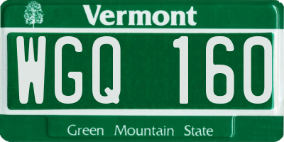 VT license plate WGQ160