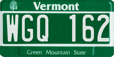 VT license plate WGQ162