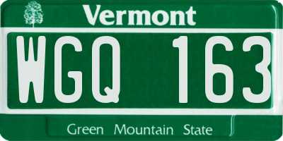 VT license plate WGQ163