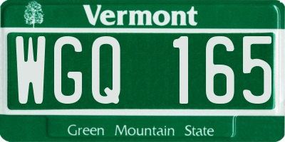 VT license plate WGQ165