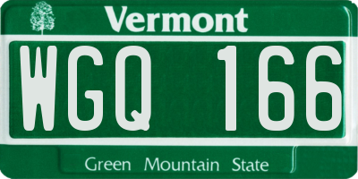 VT license plate WGQ166