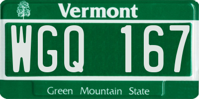 VT license plate WGQ167