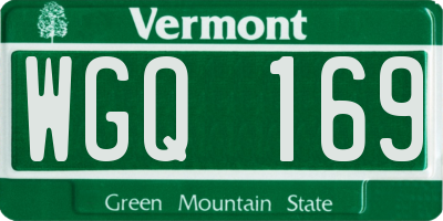 VT license plate WGQ169