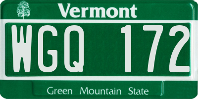 VT license plate WGQ172