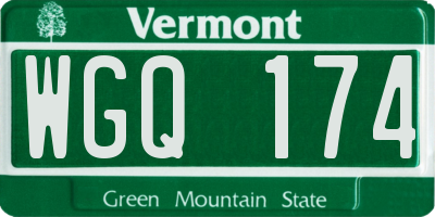 VT license plate WGQ174