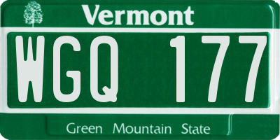 VT license plate WGQ177
