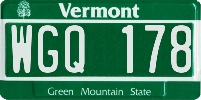 VT license plate WGQ178