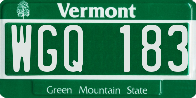 VT license plate WGQ183