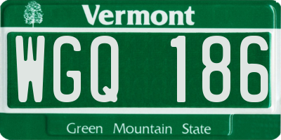 VT license plate WGQ186