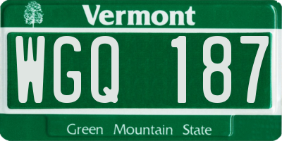 VT license plate WGQ187