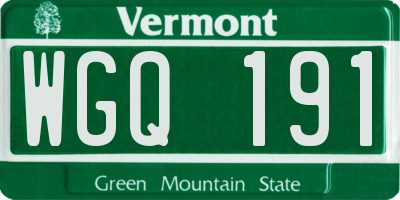VT license plate WGQ191