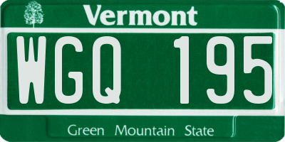 VT license plate WGQ195